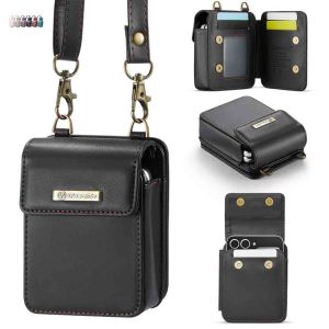 for Samsung Galaxy Z Flip 8/7/6/5 Phone Case Wallet Crossbody RFID Blocking Card Holder Magnetic Snap PU Leather Mini Bag Wallet Phone Case