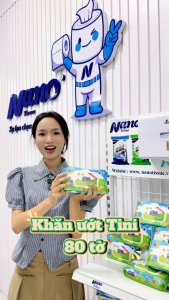 Combo 5 Gói Khăn Ướt Trẻ Em 80 Tờ Tini Baby Wipes Giấy Ướt Em Bé Lành Tính Dịu Nhẹ Cho Da Bé | Nano Tissue Official