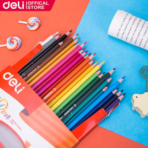 Deli 24 Colors High Quality Popular With Kids Plastic Color Lead For School Supplies EC00100/EC00110/EC00120