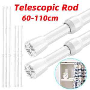 Punch-free Adjustable Telescopic Rod / Shower Curtain Rod Clothes Rod Shower Rod / Curtain Rod / Extendable Telescopic Poles for Bathroom / No Drilling Hanging Rods