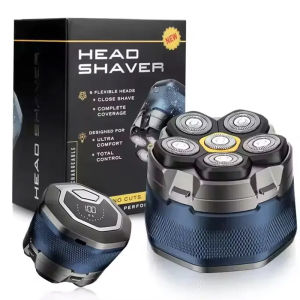 Máy Cắt Tỉa Râu Sạc Được Cho Nam Giới 6 Lưỡi Dao Xoay Máy Cạo Râu Có Màn Hình LED Đầu Cạo Hói 6D