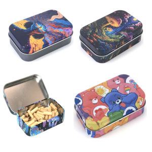 มือม้วนกล่องยาสูบแบบพกพากล่องซิการ์บุหรี่อุปกรณ์เสริมม้าเหล็กฝาปิดกรณีบุหรี่อุปกรณ์สูบบุหรี่