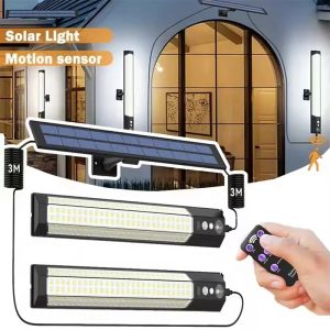 316/158 LED Solar Light Bar Outdoor 7 Mode Motion Sensor Separate 1/2Head Lamp with 3 Meter Wire Street Wall Lights Garage Yard