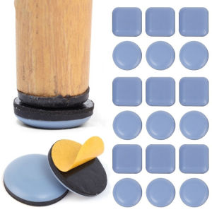 4/12Pcs Floor Protection Pad Furniture Leg Pads Self-Adhesive Slip-proof Teflon Sliding Patches Anti-abrasion Floor Protector Rubber Pad