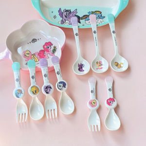 Wuhe Little Pony Childrens Spoon Fork Baby Eating Spoon Girl Supplementary Food Spoon Kids Self-Eating Training Spoon