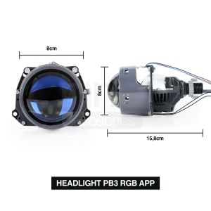 SEPASANG BILED 3 INCH PLUS DEVIL RGB NINE LUXIMOS PB3 RGB BLUE LENS 50 WATT