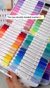 ENMY Acrylic Marker Pen Set for Art and Manga Sketching 12/24/36/48/64/80 Colors Permanent and Fast-Drying High-Quality Water-Based Ink Perfect for School DIY Art