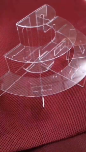 ชั้นวางอะคริลิคใสทรงครึ่งวงกลม สำหรับแสดงสินค้าเครื่องประดับเครื่องสำอาง