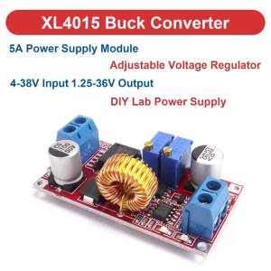 XL4015 5A DC-DC Buck Converter Step Down Module 4-38V to 1.25-36V 75W Adjustable Voltage Regulator
