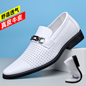 Mens Hollow out Breathable Business Shoes Summer Air Conditioning Sharp Head Gentleman Loafers Fashionable Derby Shoes