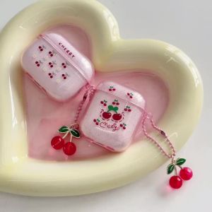 适用于Cherry Simple Glitter Suitable for airpodspro2 Case airpods1/2/3/4 Wireless Bluetooth Headset Case ipod Headset Case Third Generation Transparent airpod Headset Case