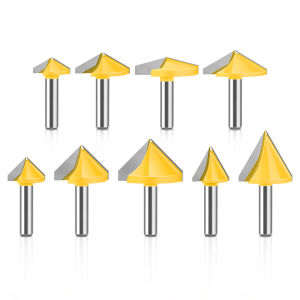 8Mm Shank 60 Độ 90 Độ 120 Độ 3D mũi dao V Hình Cắt 3D dao phay Máy khắc Cắt dụng cụ nghề mộc