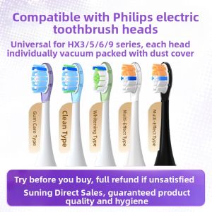 Philips Electric Toothbrush Head Replacement Compatible with HX6730 HX3792 HX5171 9911 Medium Nylon Bristles Deep Cleaning