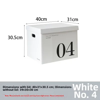 Large Moving Box Corrugated Paper Storage Organizer White Numbered Paper Box Snack Gift Box Foldable Carry Handle Storage