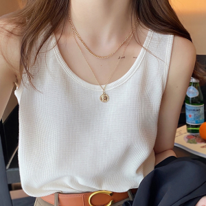 White Slip Top Womens Supernumerary Breast Wide Shoulder Strap Plus Size Suit Inner Bottoming Shirt Summer Outwear Sleeveless Tops