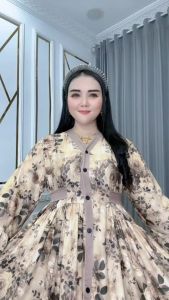 Yutaka Jaipan - Pakaian Wanita Dress Busui Lengan Terompet Katun Rayon