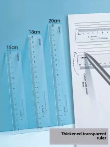 Transparent Plastic Ruler Deli Acrylic Drawing Measuring Tool 20cm Student 30cm Teacher Professional Drafting Ruler Office Construction Engineering Drawing Long Ruler