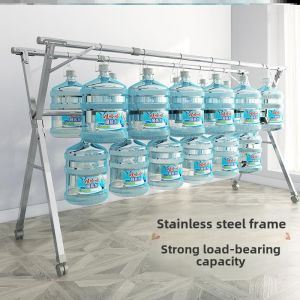 Simple Home Use 304 Stainless Steel Outdoor Clothes Drying Rack Indoor Balcony Free-Standing Laundry Hanger Storage Organizer