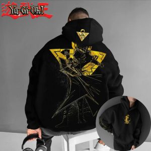Bandai | 2025 Yu Gi Oh Classic Anime Pharaoh Soul Dragon Printed Mens Autumn and Winter Thick and Wide Y2K Halloween COS Wide Hoodie
