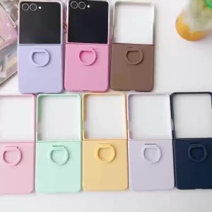Ốp Điện Thoại Silicon Màu Gradient Sang Trọng Có Vòng Đeo Tay Dành Cho Samsung Galaxy Z Flip 8/7/6/5 Z Flip7 FE - Cảm Giác Như Da Thật Bảo Vệ Màn Hình Lớn