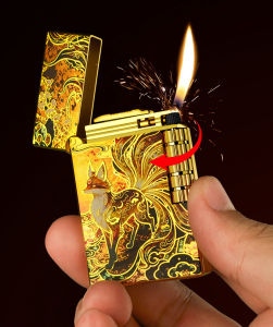 Hột quẹt Dupont hình Cáo 9 đuôi kim loại cao cấp - xài gas