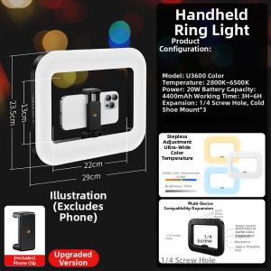 Portable 20W Ring LED Light for Photography and Video Shooting