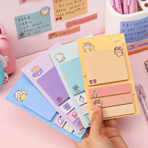 Fancy Cute Multi Design Sticky Notes Cartoon Cute Memo Label Sticker Bookmarks Note Pad Tearable Guest Book Notepad
