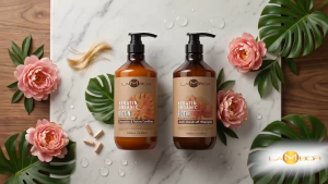 Cặp Dầu Gội Xả Trị Gàu LAMBOR 1000ML Chứa Biotin & Organic Trị Vẩy Nấm Thải Độc Da Đầu Giúp Tóc Bồng Bềnh Hương Thơm 48H