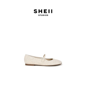 SHÉII | Giày Bánh Mì Nữ Da Cừu Nạm Khóa Dây