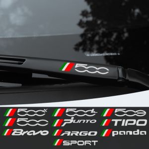 4PCS Italy Flag Car Window Wiper Sticker for Fiat 500 500E 500X 500L Abarth 695 Panda Reflective Auto Sport Decor Decal Tuning