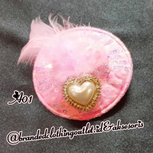 JEPIT RAMBUT TOPI BULU / JEPIT RAMBUT PERMATA LOVE  / JEPIT RAMBUT ANAK PERMATA KUPU-KUPU / JEPITAN RAMBUT LUCU / CUTE  HAT HAIRCLIP / HT3722
