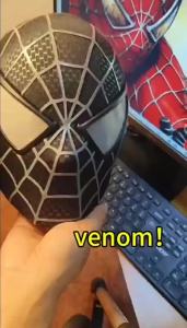 hot toys | 3D Spider-Man Marvel 1/1 Spiderman Tobey Mask Halloween Cosplay Faceshell Detachable Lenses Costumes Superhero Collection Models