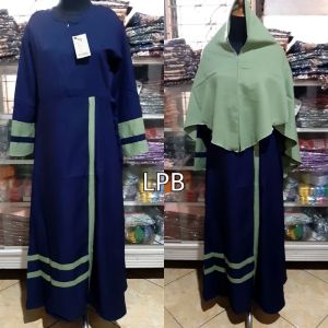 Gamis Muslim Set Hijab Trend Moscrepe #3