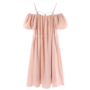 Maternity Dress French Gentle Style Summer Shoulder Bared Two-Way Wear Fashionable Long Dress for Pregnant Women Daily Use