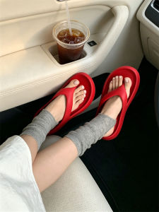XIXITIAO | Non-Slip Beach Resort Red Flat Flip Flop