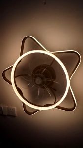 Crown Ceiling Fan With Light Black/Gold LED Lighting Ceiling Fan Exhaust Fan