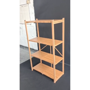 Rak homeshelf MW-2 rak penyimpanan serbaguna rak dapur rak organizer rak lipat multifungsi rak besi warna kayu