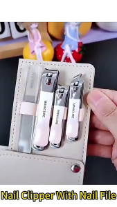 New Manicure Set Nail Clipper with Glass Nail File Set Women Personal Care Tools With Folded Bag
