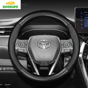 38cm Car Carbon Fiber Steering Wheel Cover Round Steering Wheel Protective Cover is Universally Suitable for Toyota Honda Mitsubishi Hyundai and Other Models