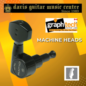 Graphtech PRN-2721-B0 Black Machine Head 6 in line for Electric Guitar