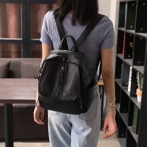 PU Leather Multipurpose Backpack Shoulder Bag Zipper for Mobile Phone Keys Travel