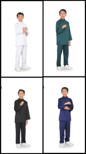 Baju Melayu Kids Set – Soft & Comfortable Fabric Modern Design Available for 2–12 Years Multiple Colors