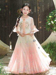 New Chinese Style Girls Hanfu Set Ancient Style Little Girl Tang Suit Summer Childrens Clothing Polyester Fiber Spring Autumn