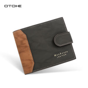 OTOHE Fashion Wallet Mens Simple Short Wallet PU Matte Business Wallets Tri-Fold Wallet Multi-Card Position Wallets Travel Purses Coin Pouch ID Credit Cards Holders