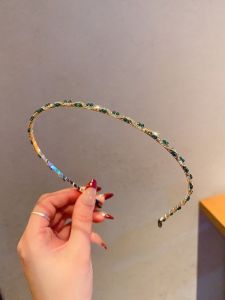 แหวนผมคริสตัลสไตล์ฝรั่งเศสเรโทรสำหรับผู้หญิง สไตล์เรียบง่าย สายรัดผมรูปคลื่ว แหวนผมรูปหัวเข็มขัด แหวนผมสุดหรูหรา