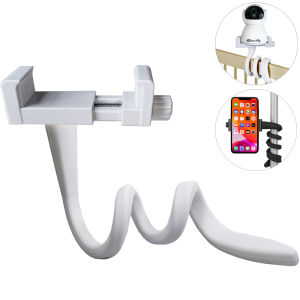 Universal Baby Monitor Holder Longer White Flexible Silicon Baby Camera Stand Ideal IP Camera Mount Hole-Free Crib Cradle Rod