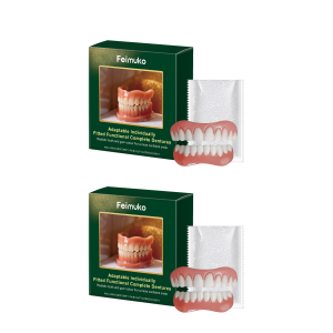 Dentures Full Set Adjustable Snap-On Fake Teeth Portable Whitening Silicone Denture Decorate Gaps For Teeth Enhance Aesthetic