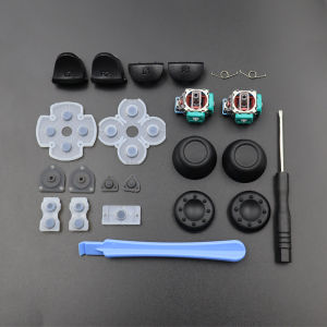 1Set For PS4 JDM-001 011 Controller L1R1 L2R2 Trigger Buttons+3D Analog Joystick +Conductive Rubber Button Pad Screwdriver Kit