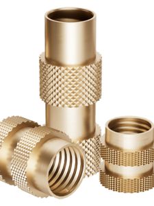 Hot Melt Copper Nuts M1.4M2M3M4M5 Mesh Pattern Injection Molding Rolled Surface Yellow Copper Embedded Durable Lock Nuts