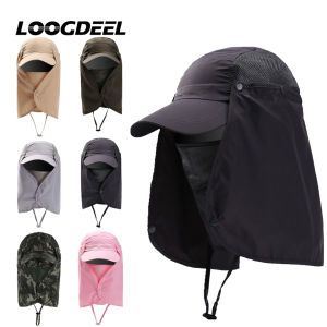 LOOGDEEL Breathable Quick-drying Sun Protection Hat Outdoor Sports Cycling Travelling For Men Women Fishing Cap Detachable Mask